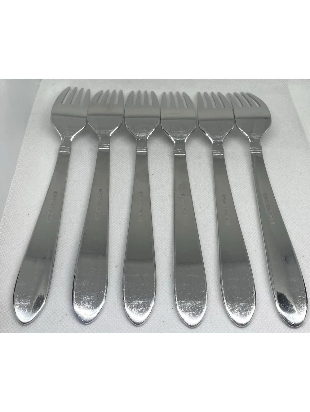 (6) Lenox ACCOUTREMENTS Stainless 18/10 Dinner Fork Lot ~ 8 1/8”